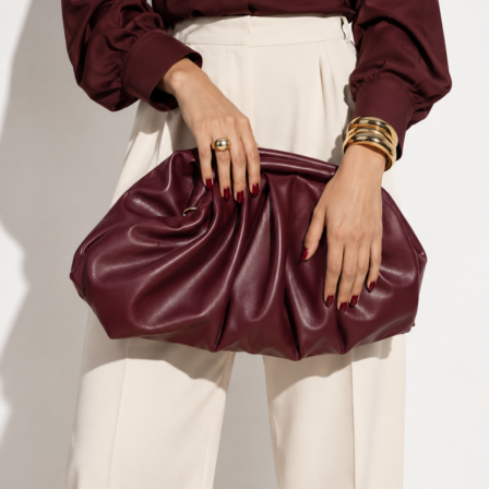 burgundy clutch